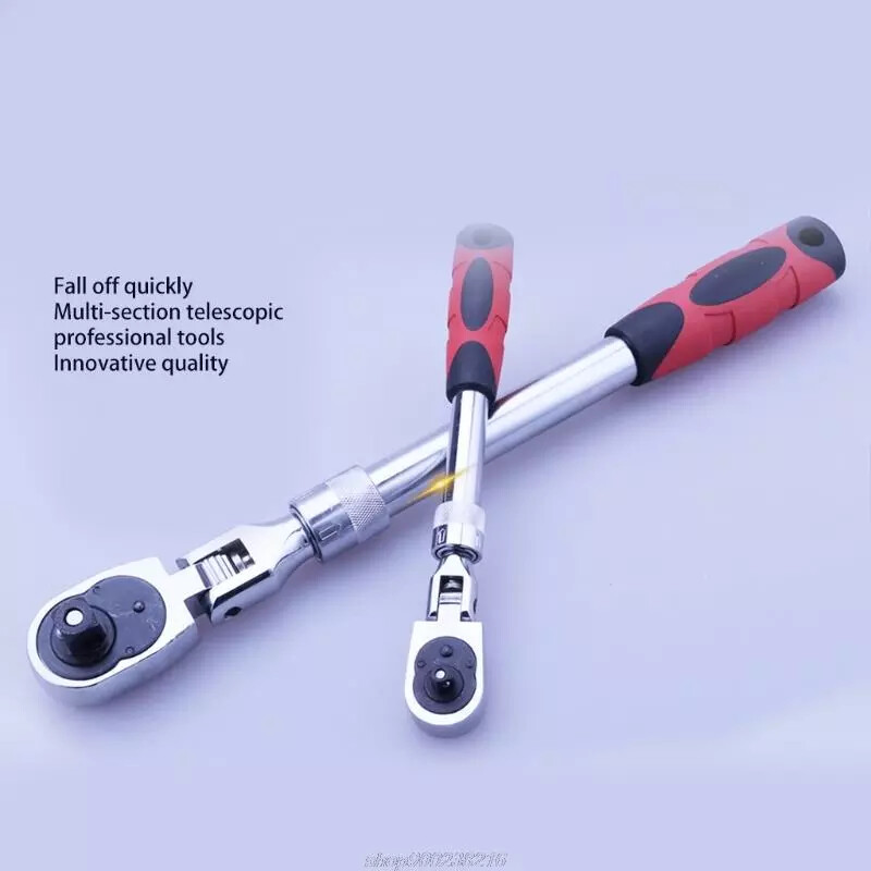 Flexible Head Carbon Ratchet Wrench Set – 1/4, 3/8, & 1/2-Inch Drives Extendable