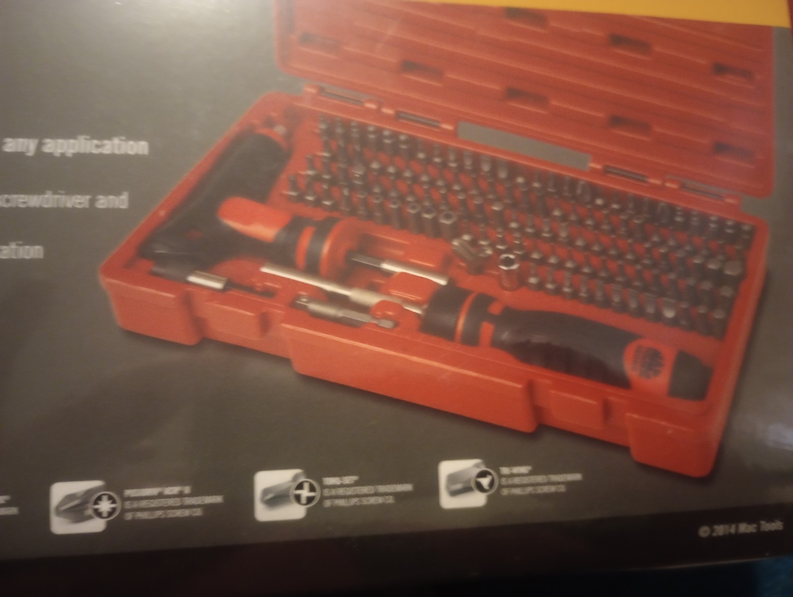 Mac Tools SDBR123SA 123 PC. Watching Bit Screwdriver Set. New