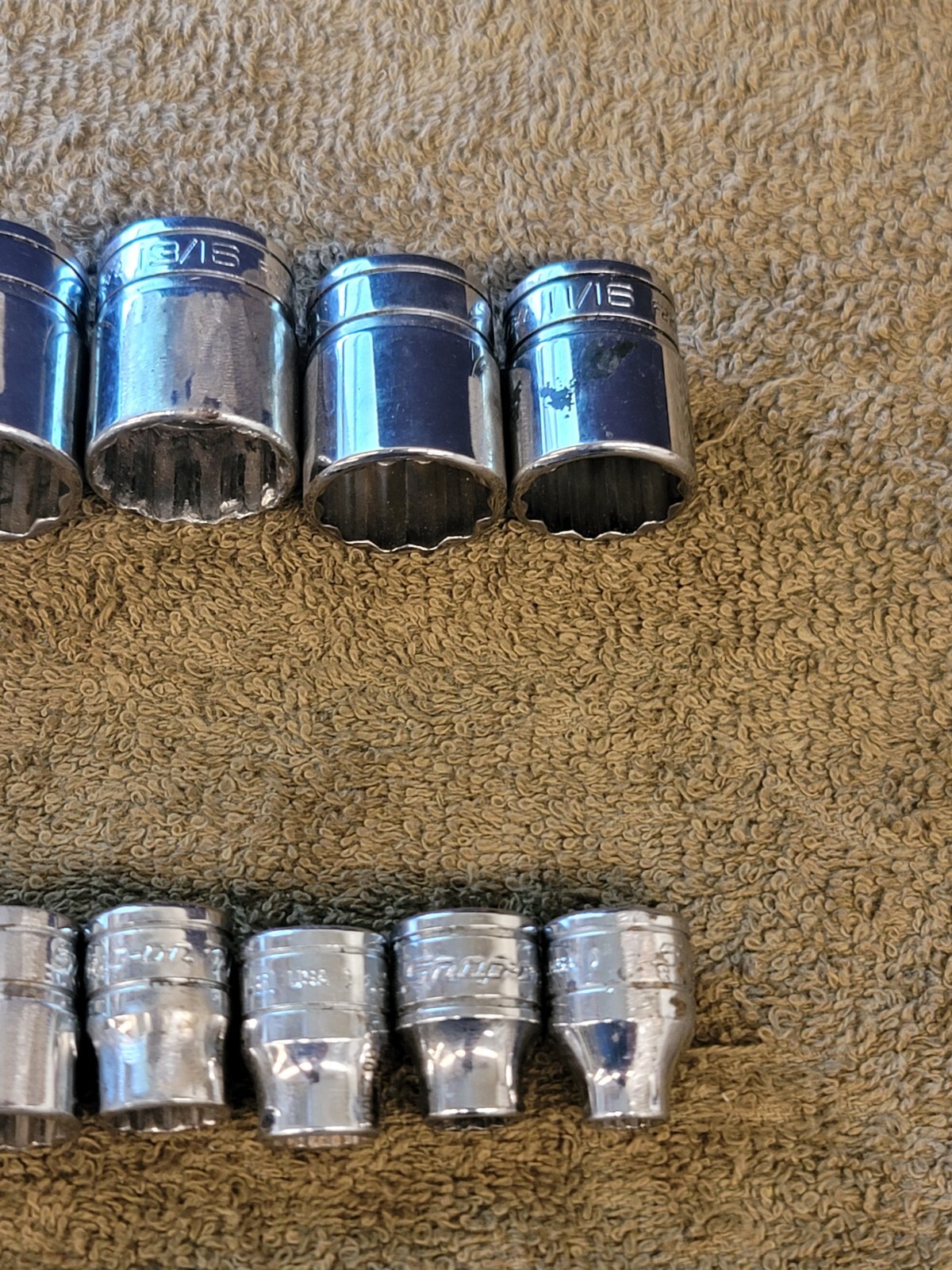 12 Snap-on F301 281 Socket Set 3/8″ Drive Sae 15/16 7/8 13/16 3/4 5/8 1/2 1/4″