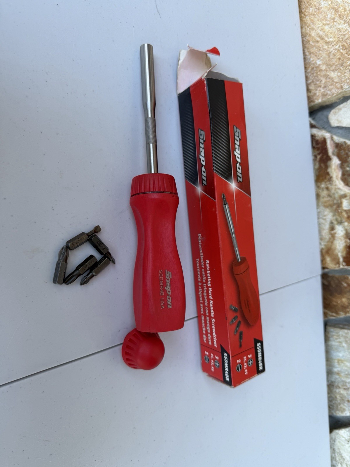 Snap-on Tools USA NEW RED Hard Handle Ratcheting Screwdriver SSDMR4BR