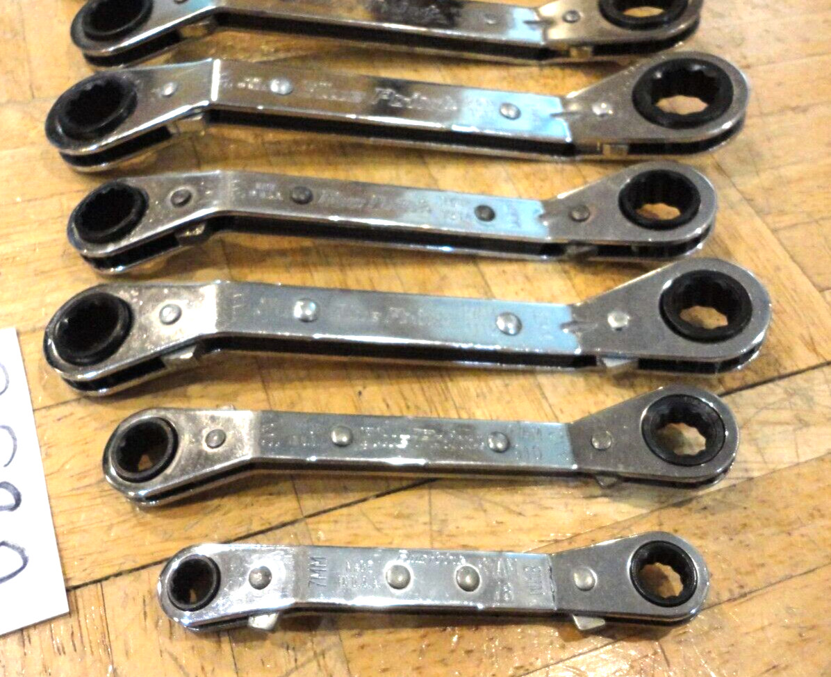BLUE-POINT TOOLS 7 PIECE METRIC RATCHETING BOX END WRENCHES 7MM-21MM