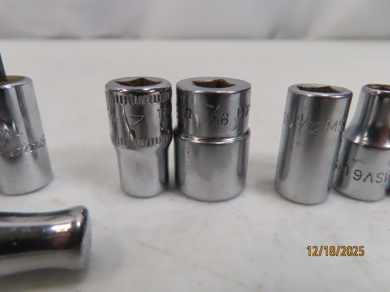 Estate Lot (11) SNAP ON TOOLS 1/4″drive Ratchet GM70M + asst Sockets CLEAN *133*