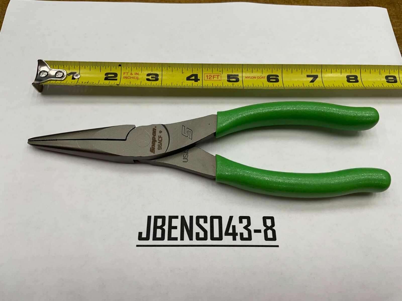Snap-on Tools USA NEW GREEN 8″ Talon Soft Grip Needle Nose Pliers 96ACFG