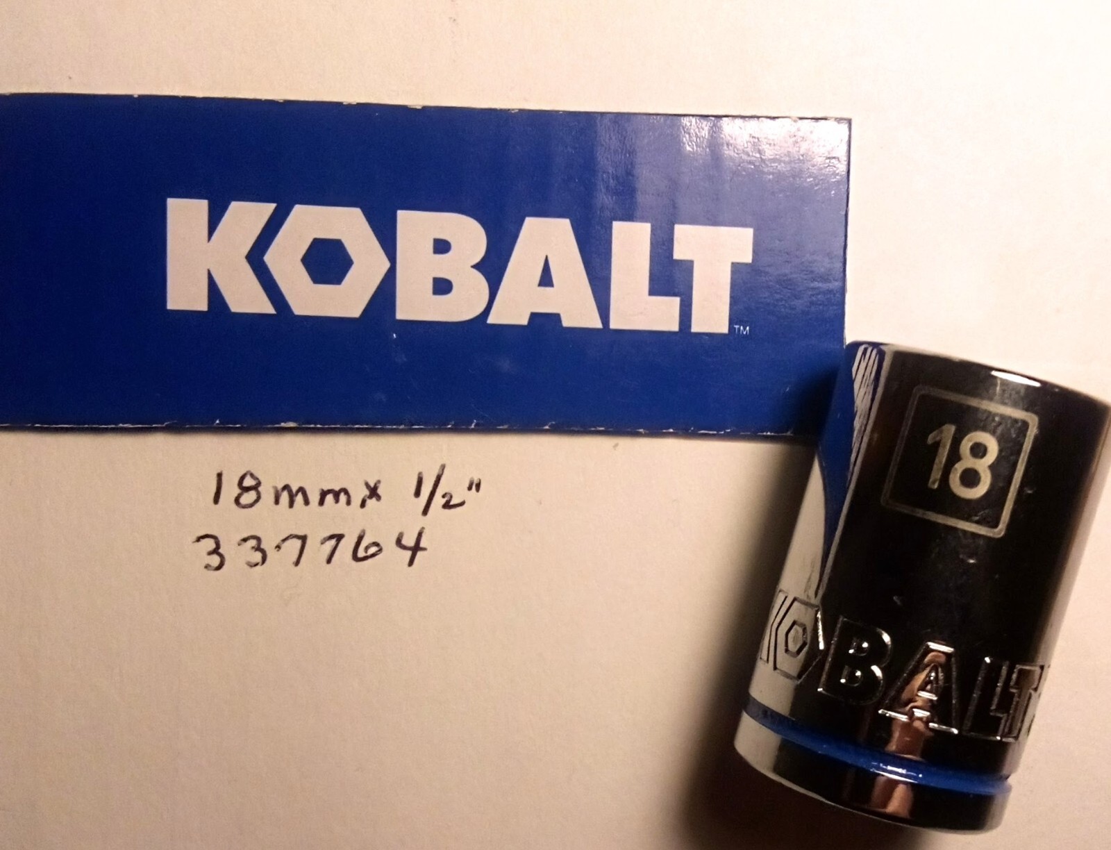Kobalt 18mm x 1/2 In Dr Metric Socket 12 pt 337764 Free Shipping