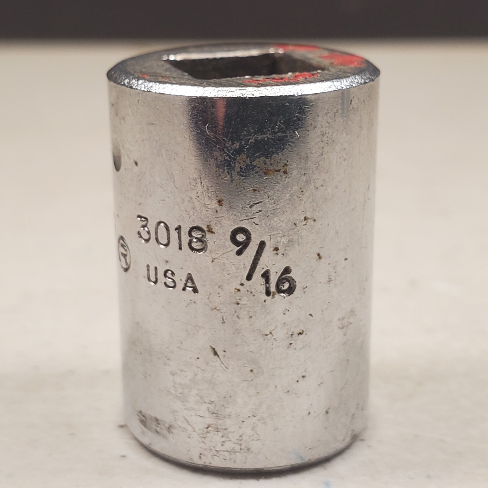 P&C 3/8” Drive 12Pt. Lot of (5) Sockets 7/16, 9/16, 11/16, 3/4 x2, U.S.A. VTG
