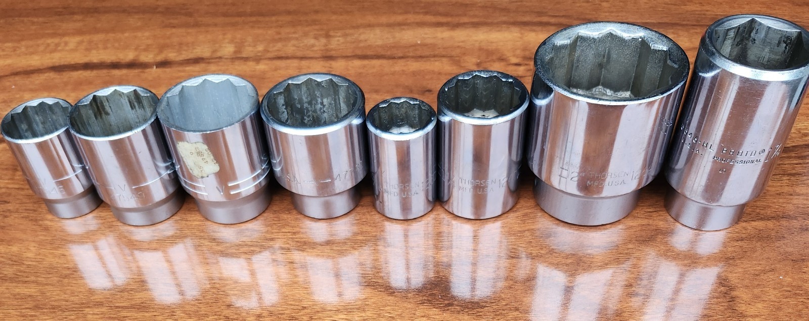 3/4” Drive Socket Lot 8 CRAFTSMAN THORSEN PROTO 2″ to 15/16″ USA Pre-Owned