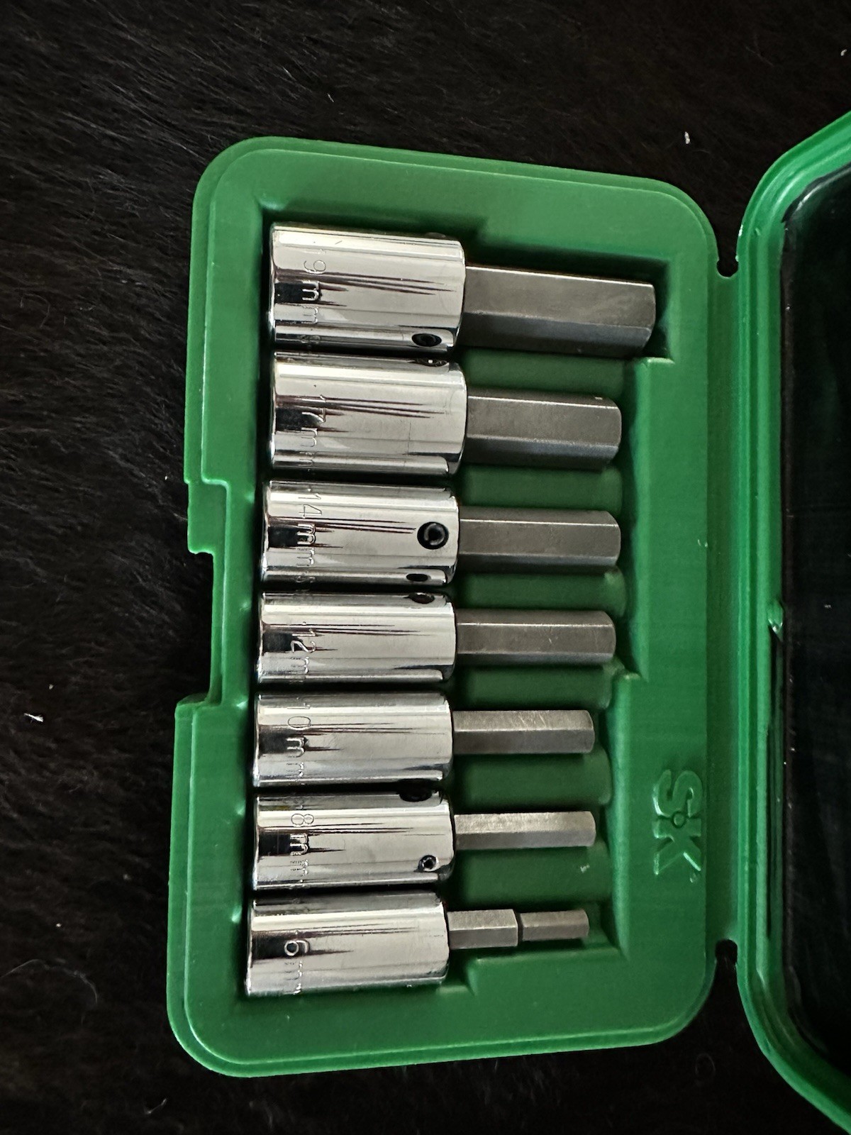 🇺🇸 SK Tools USA 41427 7pc 1/2″ Drive Metric 6-19mm Hex Bit Socket Set.