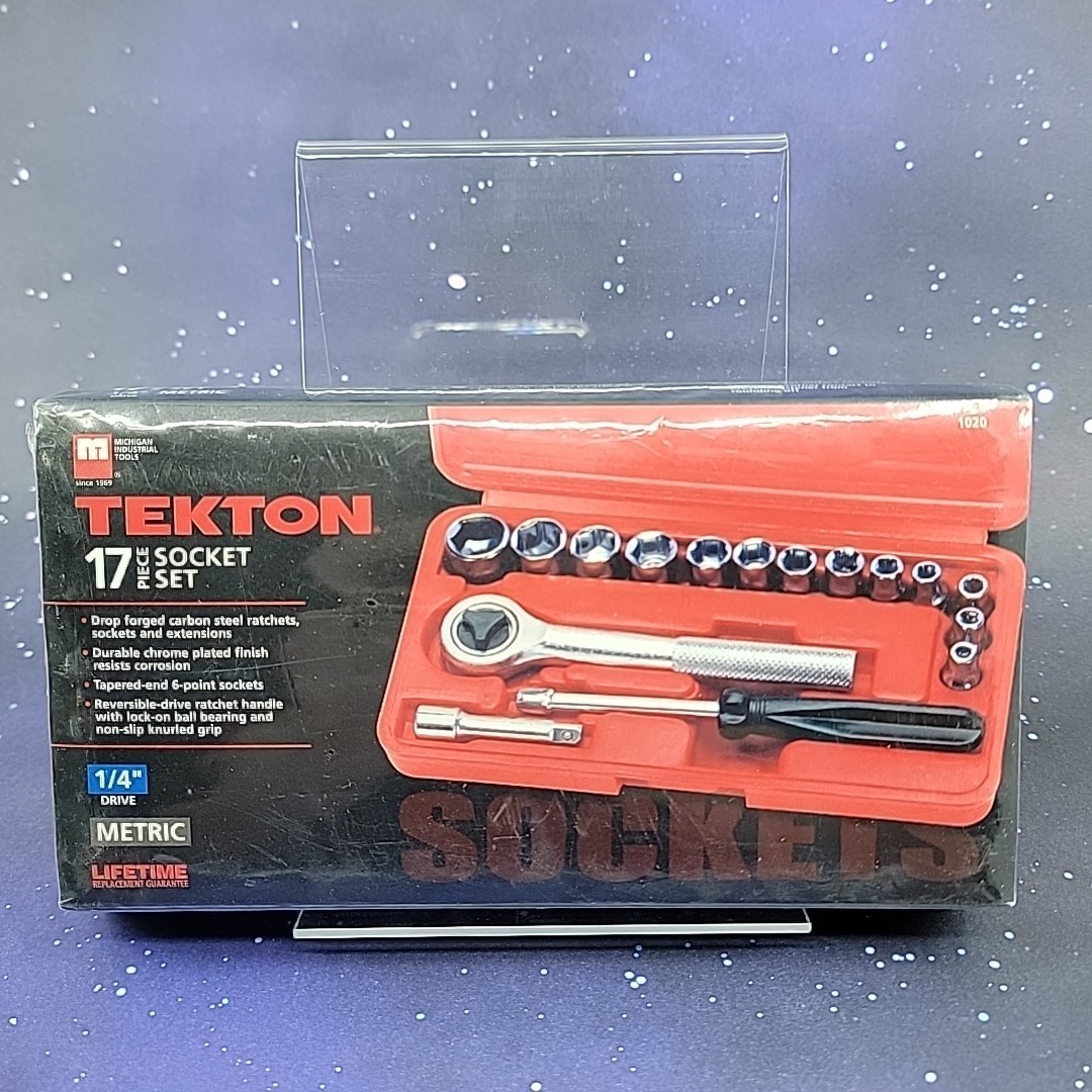 Tekton 17 Piece Socket Set 1/4″ Drive Metric 1020 Carbon Steel New Sealed