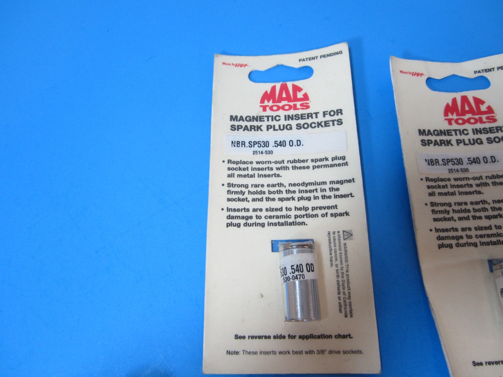 10-piece Mac Tools & SK Tools spark plug socket inserts magnetic & rubber