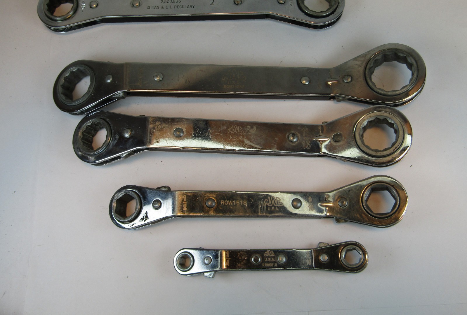 Mixed Set of 6 MAC Tools Ratcheting Box End Wrench – 4 Offset SAE