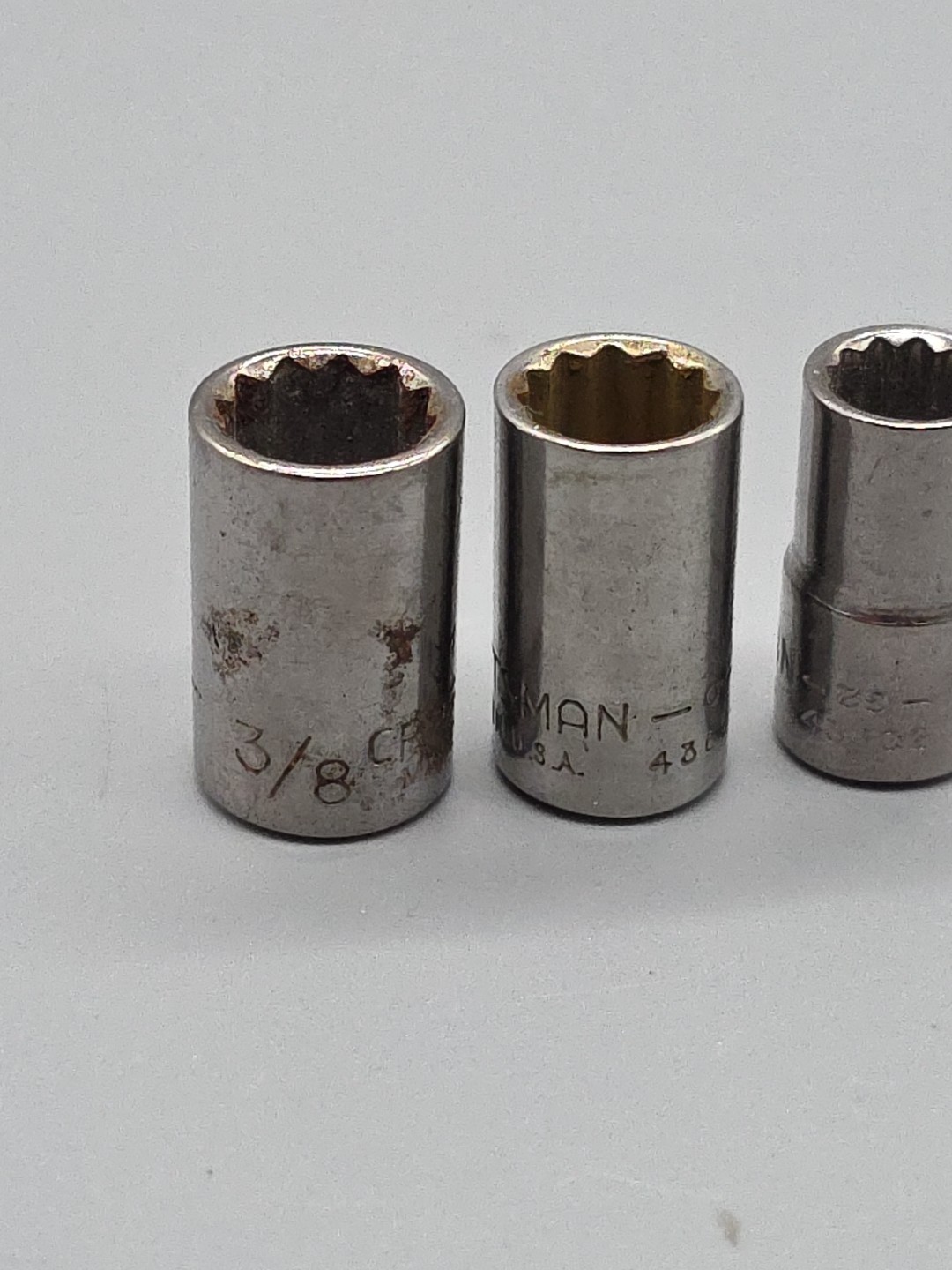 Craftsman Tools 3/8″ 12 Pt 1/4″ Dr Shallow Socket G2-43605,604,602,601,608,493