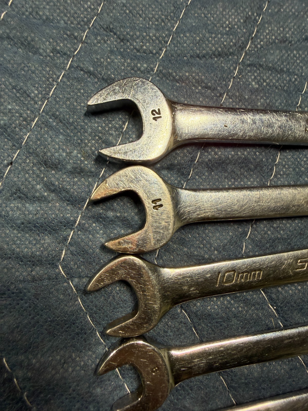 7 pc Snap-On USA Metric Mid Length 12-point Metric Combination Wrench Set OEXM