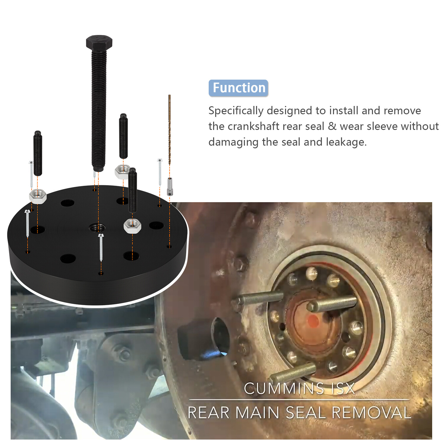 3164780 Rear Seal Wear Sleeve Installer Remover Tool for Cummins ISX15 ISX12✨💖
