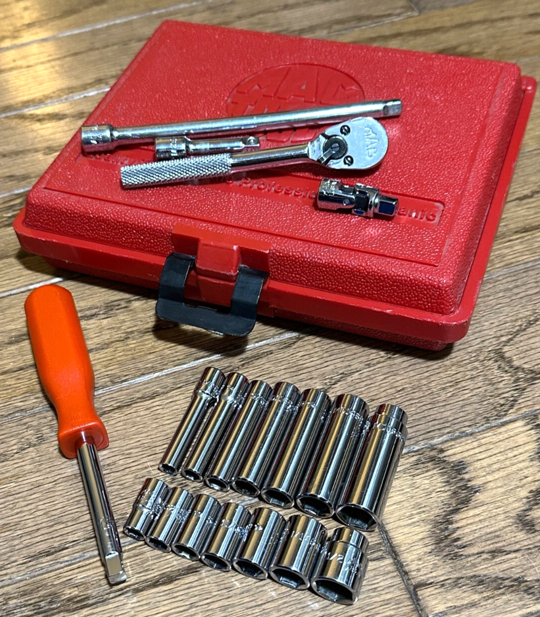 🇺🇸 MAC Tools 1/4″ Ratchet Socket Set General Service Extension Swivel Lot Box