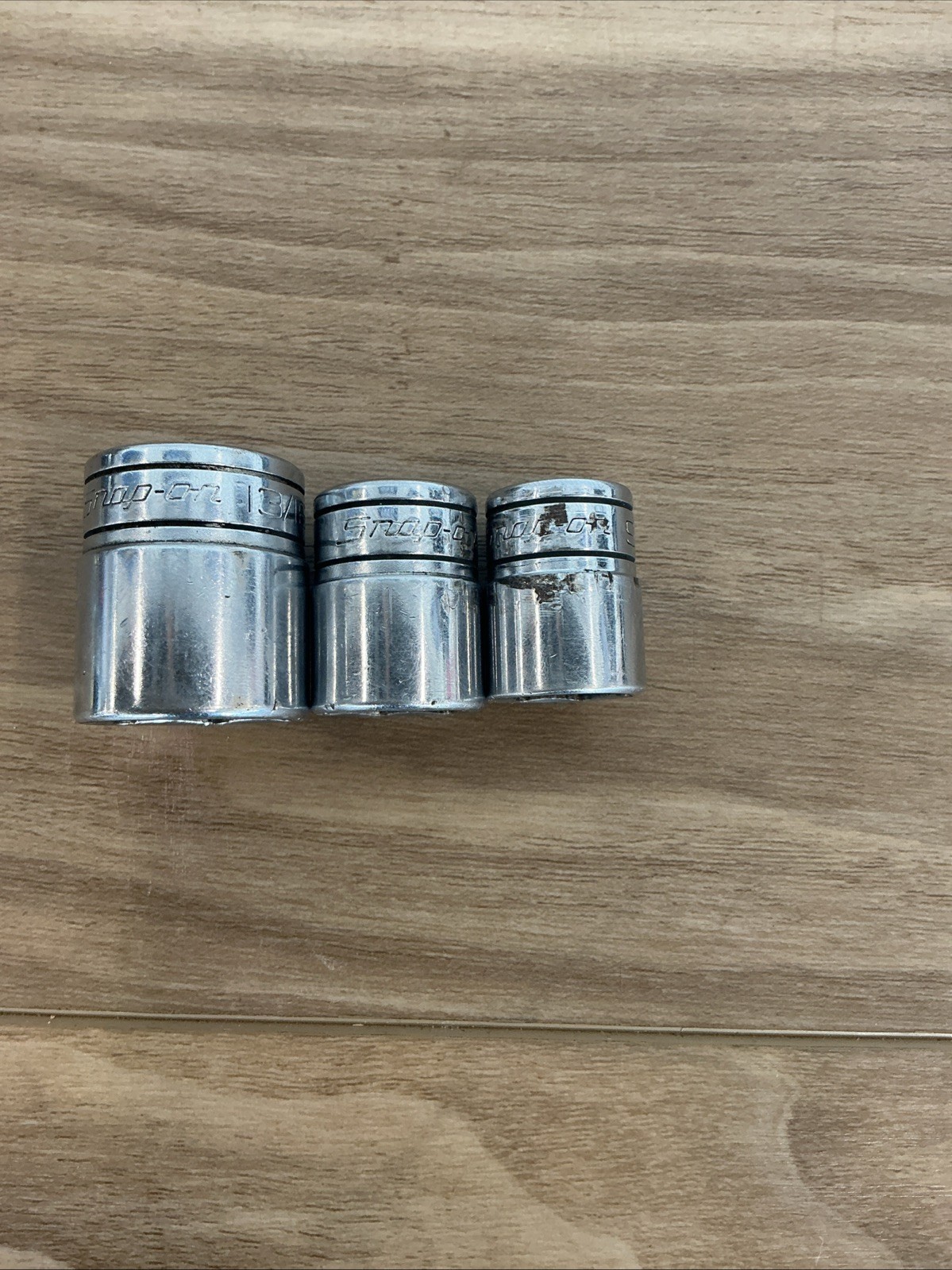 Snap On 3/8 Drive SAE Shorty 6 Point Sockets 9/16», 5/8», 13/16»