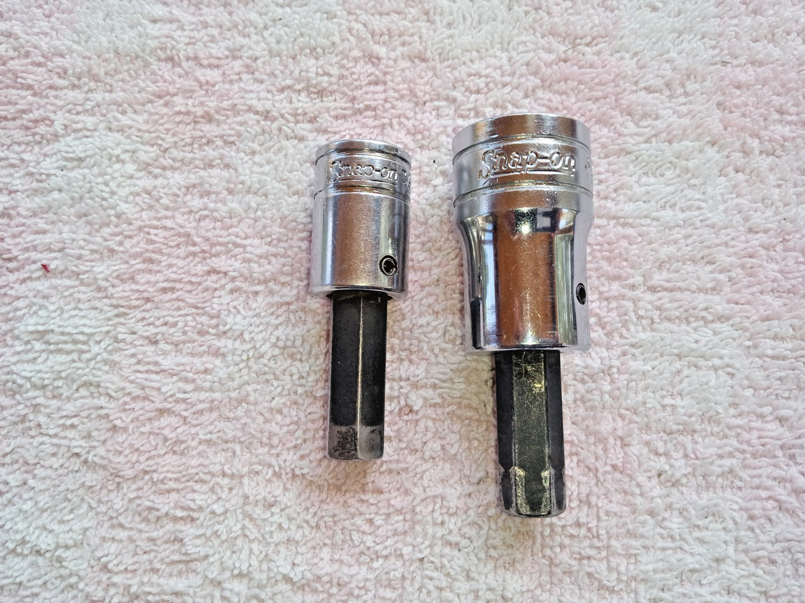 SNAP-ON HEX ALLEN SOCKETS 3/8 EXC COND 3/8 and 1/2 dr NO DAMAGE NICE CHROME gift