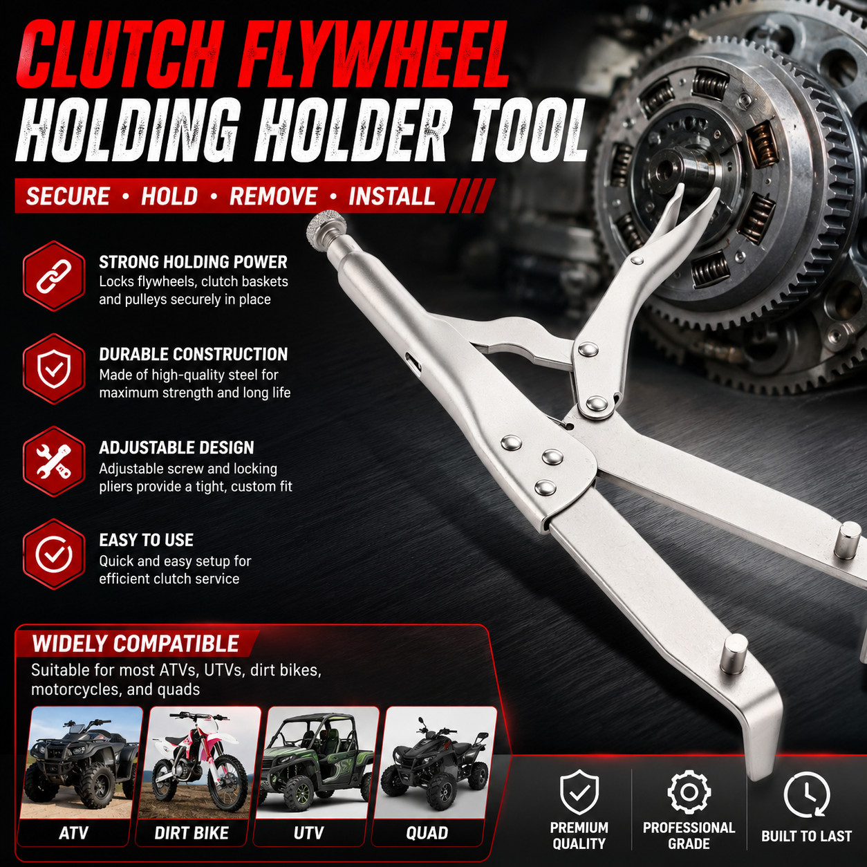 Clutch Hub Holding Tool Flywheel Holder for ATV Dirt Bike Motorcycle UTV Quad