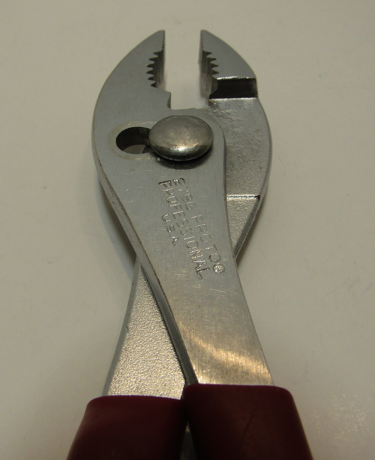 *Proto* Professional 8″ Slip Joint Pliers 278G w/ Red Grips Made in USA – *Nice*