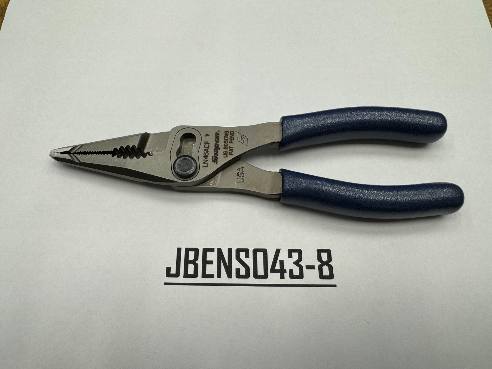 Snap-On Tools NEW POWER BLUE 7″ Soft Grip Long Nose Slip Joint Pliers LN46ACFMB