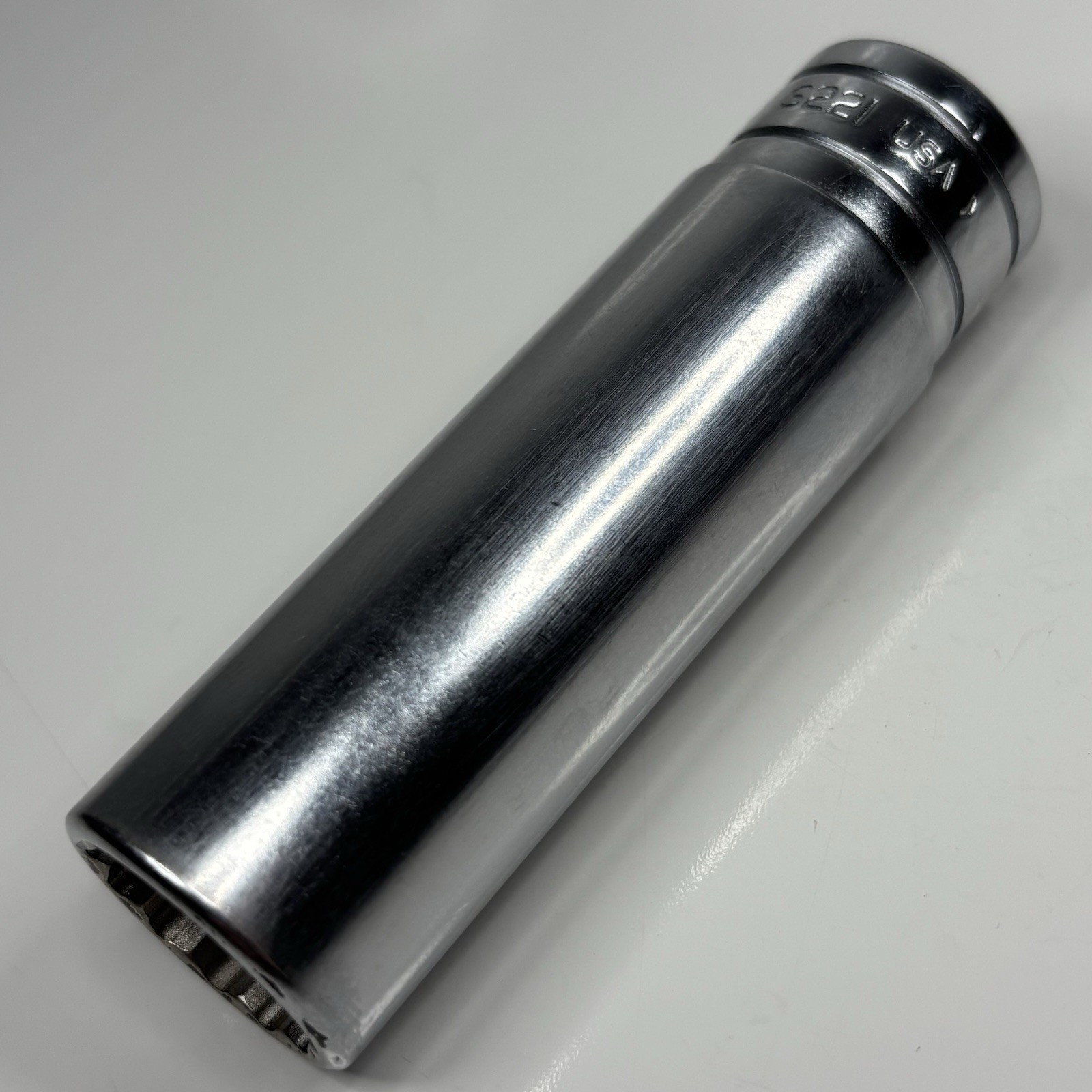 Snap On S221 1/2 Drive 12 Point SAE 11/16 Flank Dr Deep Socket USA VGC 1991