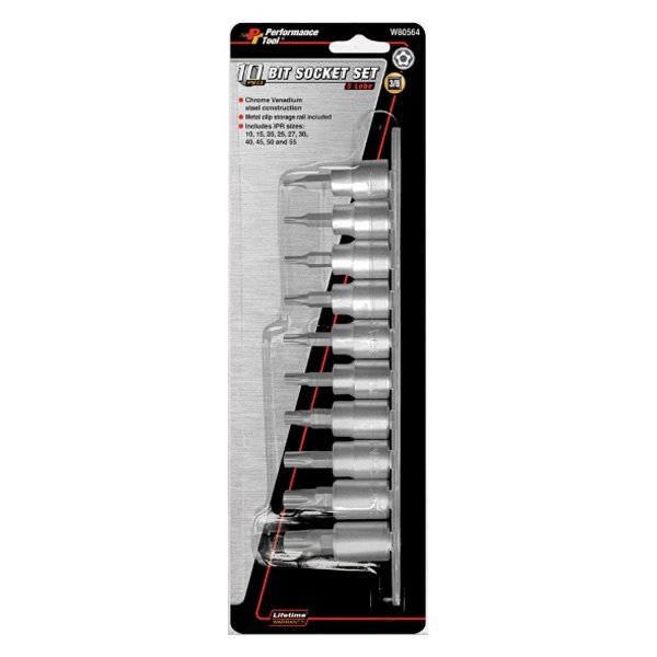 Performance Tool 3/8″ Drive Metric Torx Bit Socket Set 10 Pieces