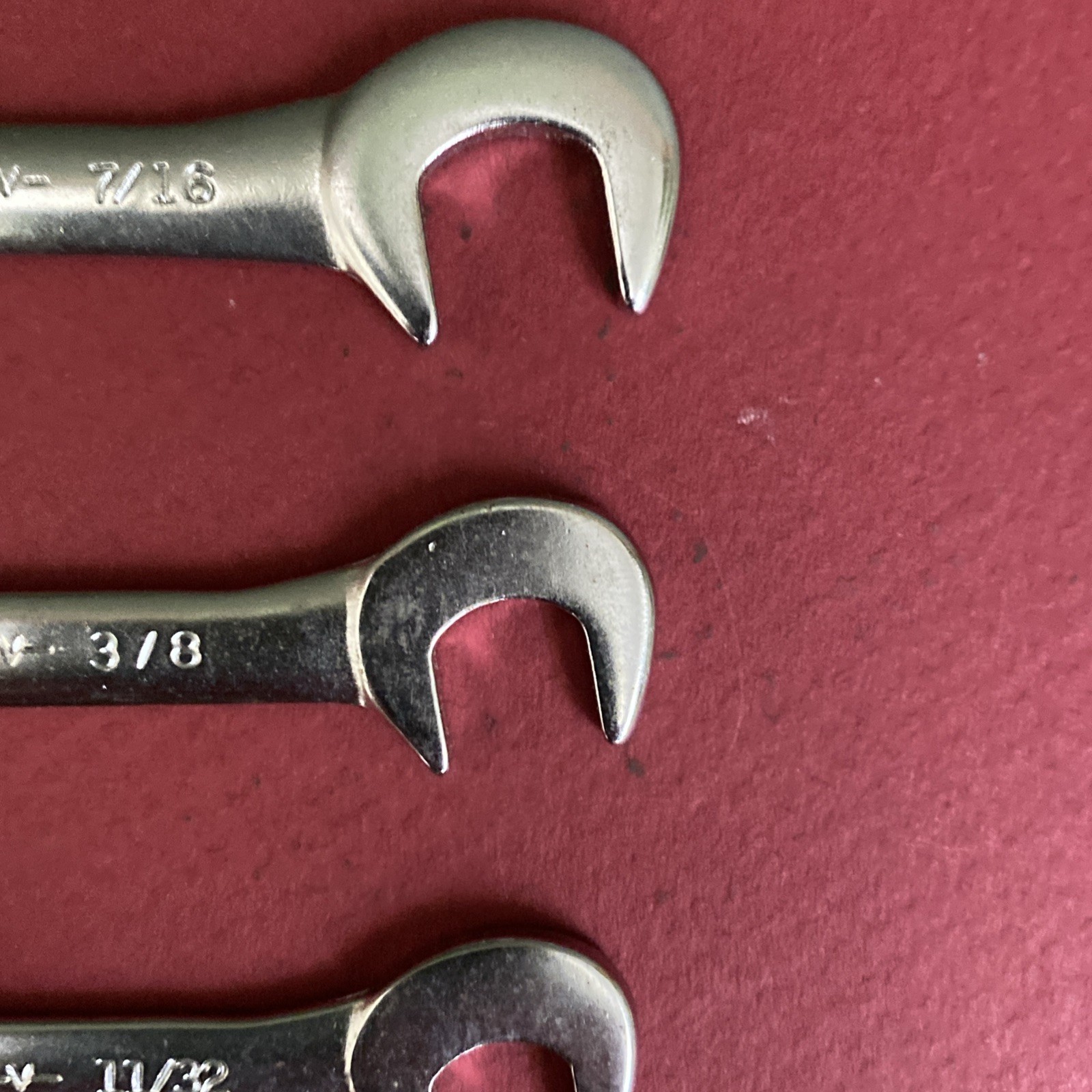 Craftsman USA 8-Pc Open End -V- Ignition Wrench Set 4306 Super-tuff 90° Offset