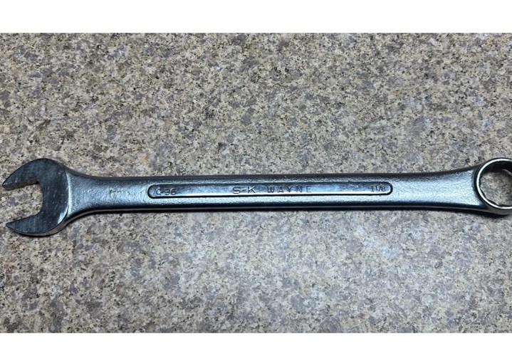 S-K Tools 1-1/8″ SAE Combination 12 Point Pt Wrench C-36 USA 88236 15.5” EUC