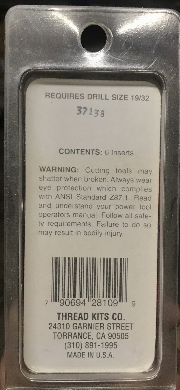 Perma Coil 208-109 SAE Coarse Inserts 9/16-12 Package of 6 USA MADE Free Ship