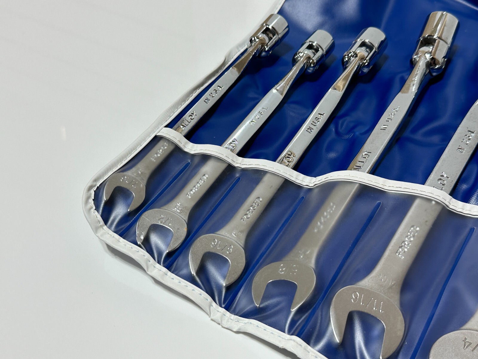 SK Tools USA (NEW) 6pc SAE 7/16-3/4” Flex Head Combination Wrench Set – 12 Point