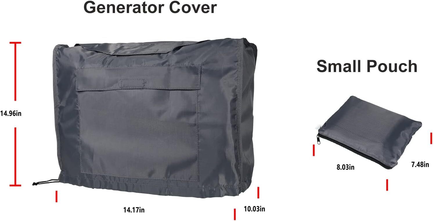 Generator Cover with Storage Pocket Fits Honda Eu2000i Eu2200i Generators (Black