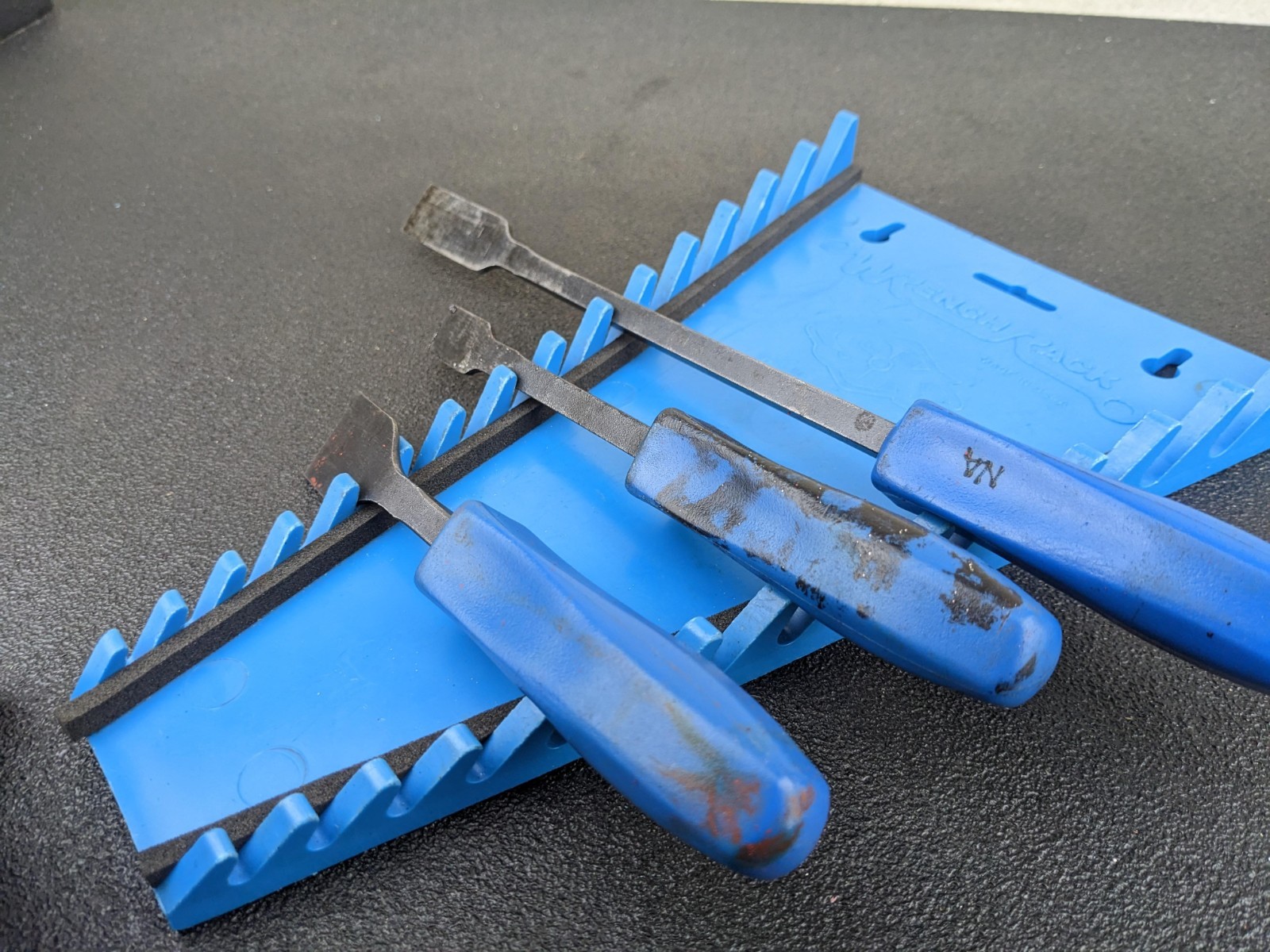 #bn963 Cornwell Tools USA CS Classic Blue Hard Handle Carbon Scraper Set