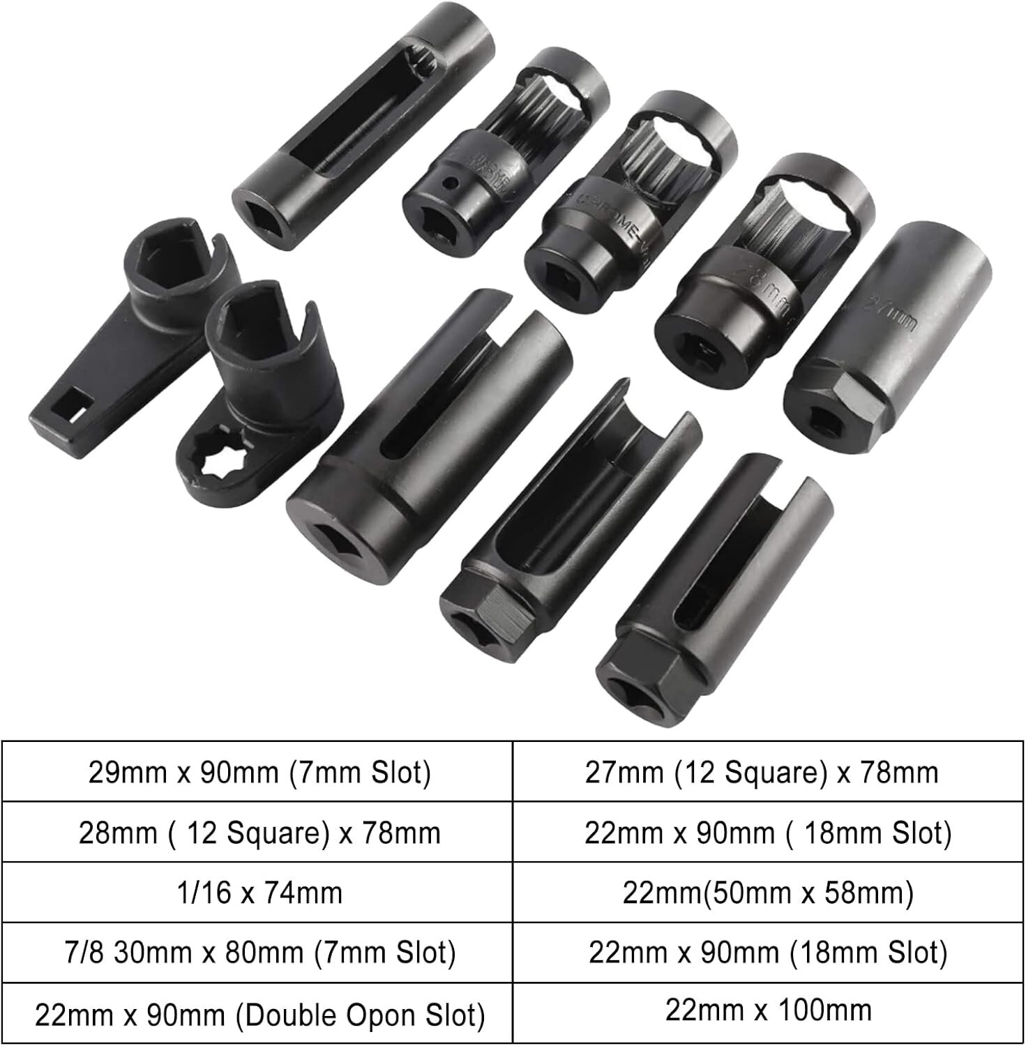 10Pcs Oxygen Sensor Socket Set Sensor Oil Pressure Sending Unit Removal Tool