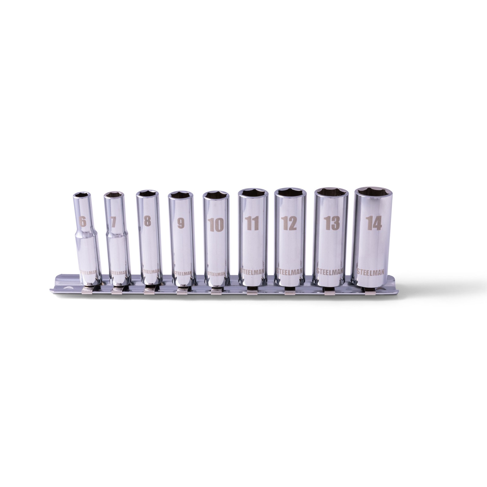 Steelman 9 Piece 1/4 in. Drive Deep Well Socket Set Metric 78521