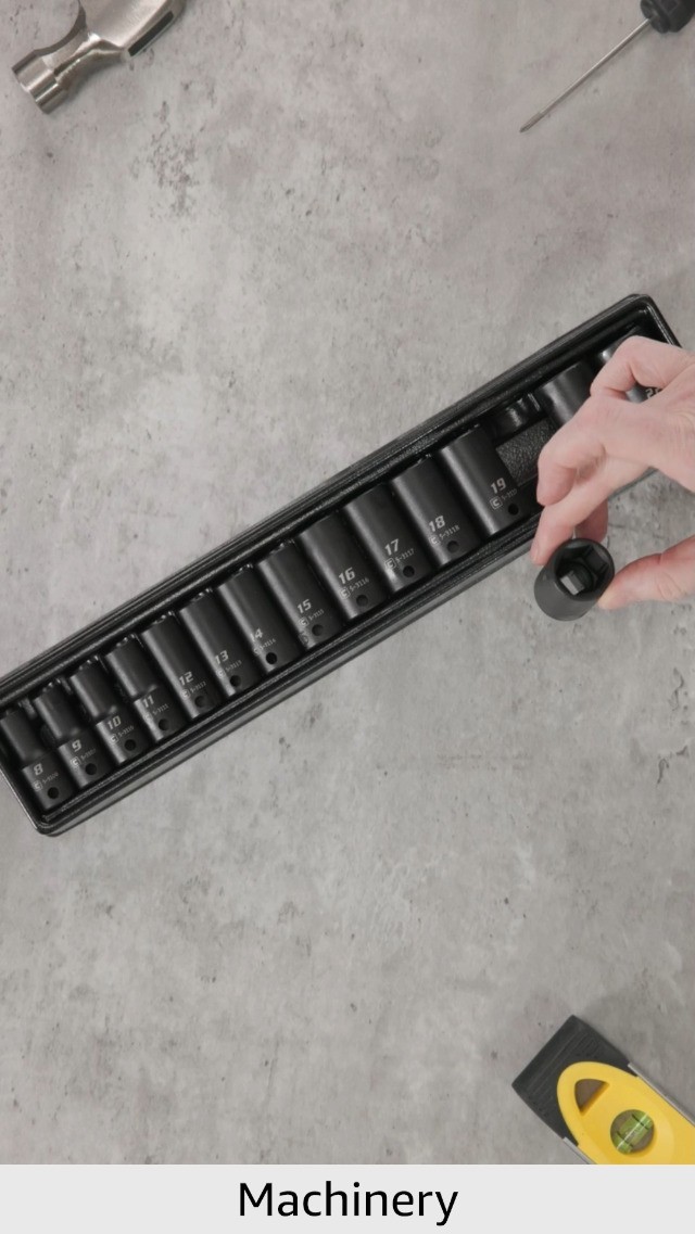 15-Piece Metric Semi-Deep Impact Socket Set, 3/8″ Drive, 8-22mm, Durable Tool Ki