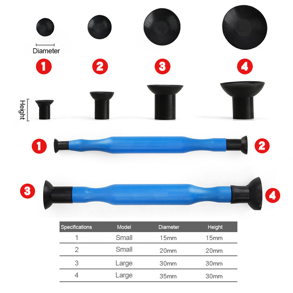 4pcs/set Car Valve Lapping Sticks Sucker Rubber Head Fittings Grinding Tools