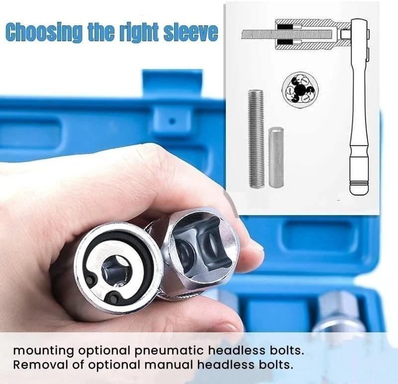 4pcs Socket Stud Screw Remover Extractor Installer Roller Bearing 6, 8, 10, 12mm