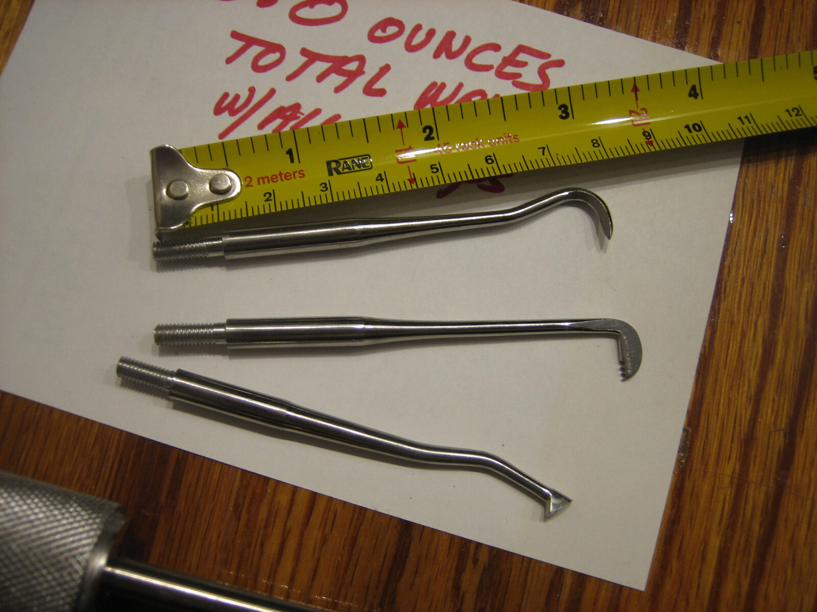 Mini Slide Hammer, w/3 tips; total less than 6 ounces, and 8 inches long w/tip