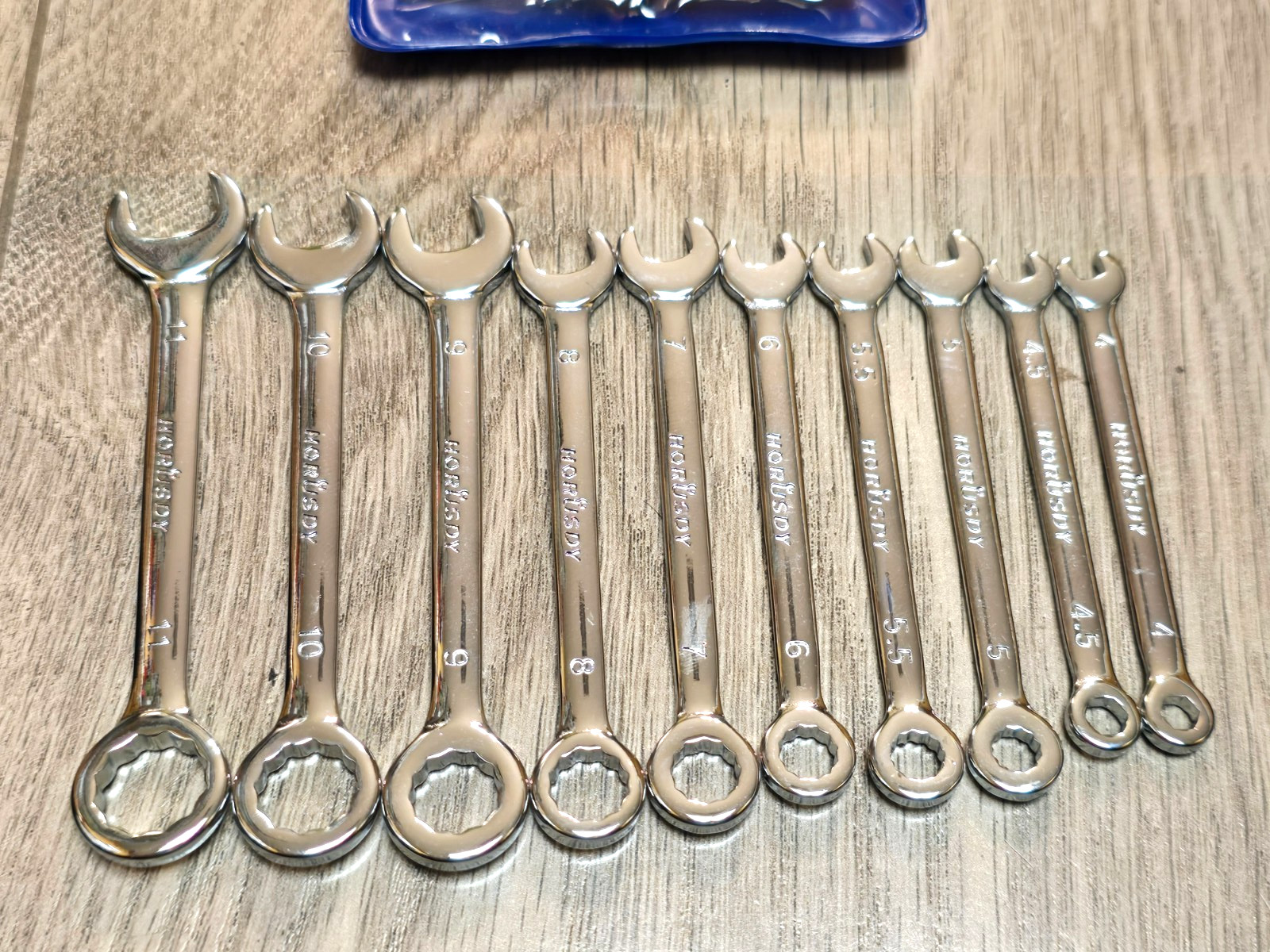 Horusdy 10pc Metric Midget / Mini Combination Wrench Set 4mm to 11mm