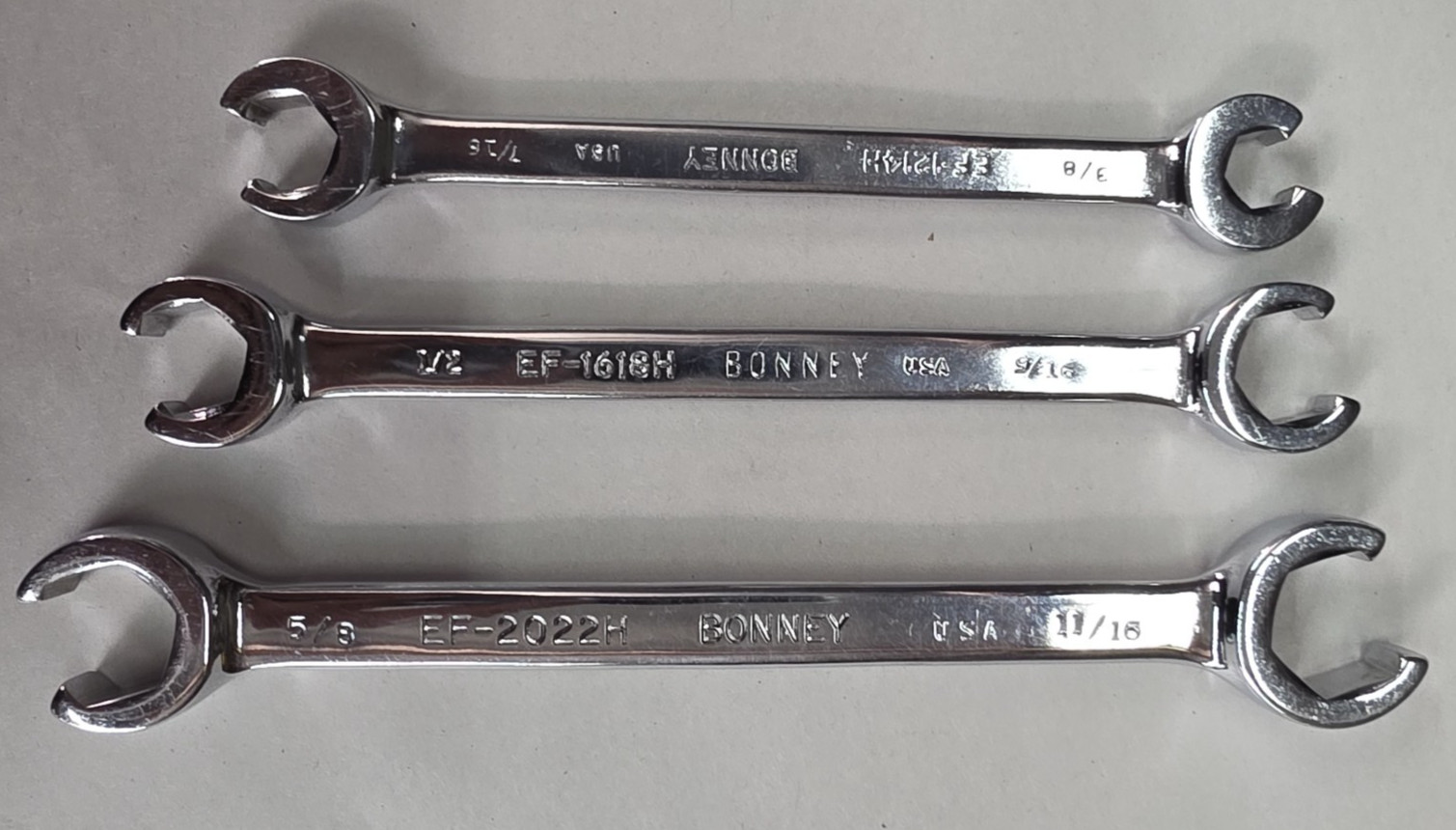 Bonney Tools 844-6358 3pc Flare Nut Wrench Set SAE 3/8-11/16 Dist. by JCPenney