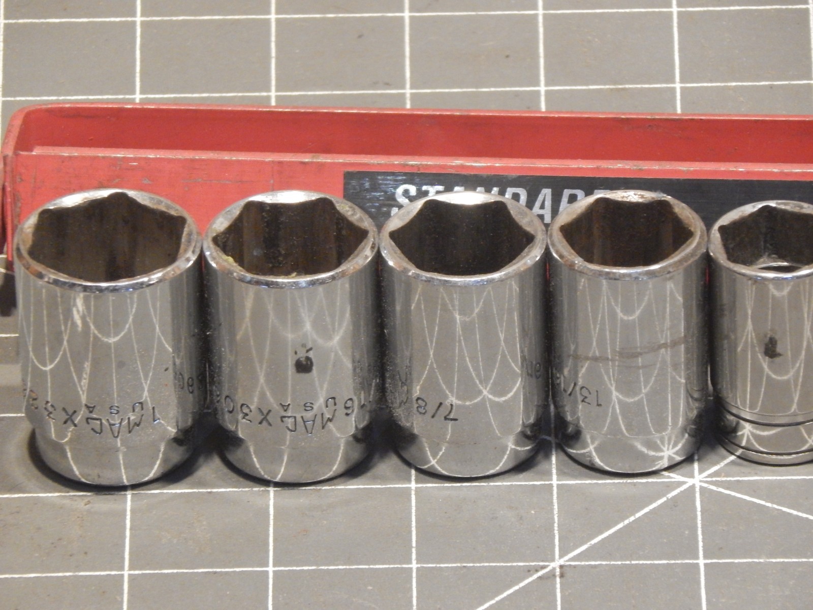 READ Mac 14Pc 3/8 Drive SAE Mid Semi Deep Intermediate Socket Set 1/4 1″ Dr