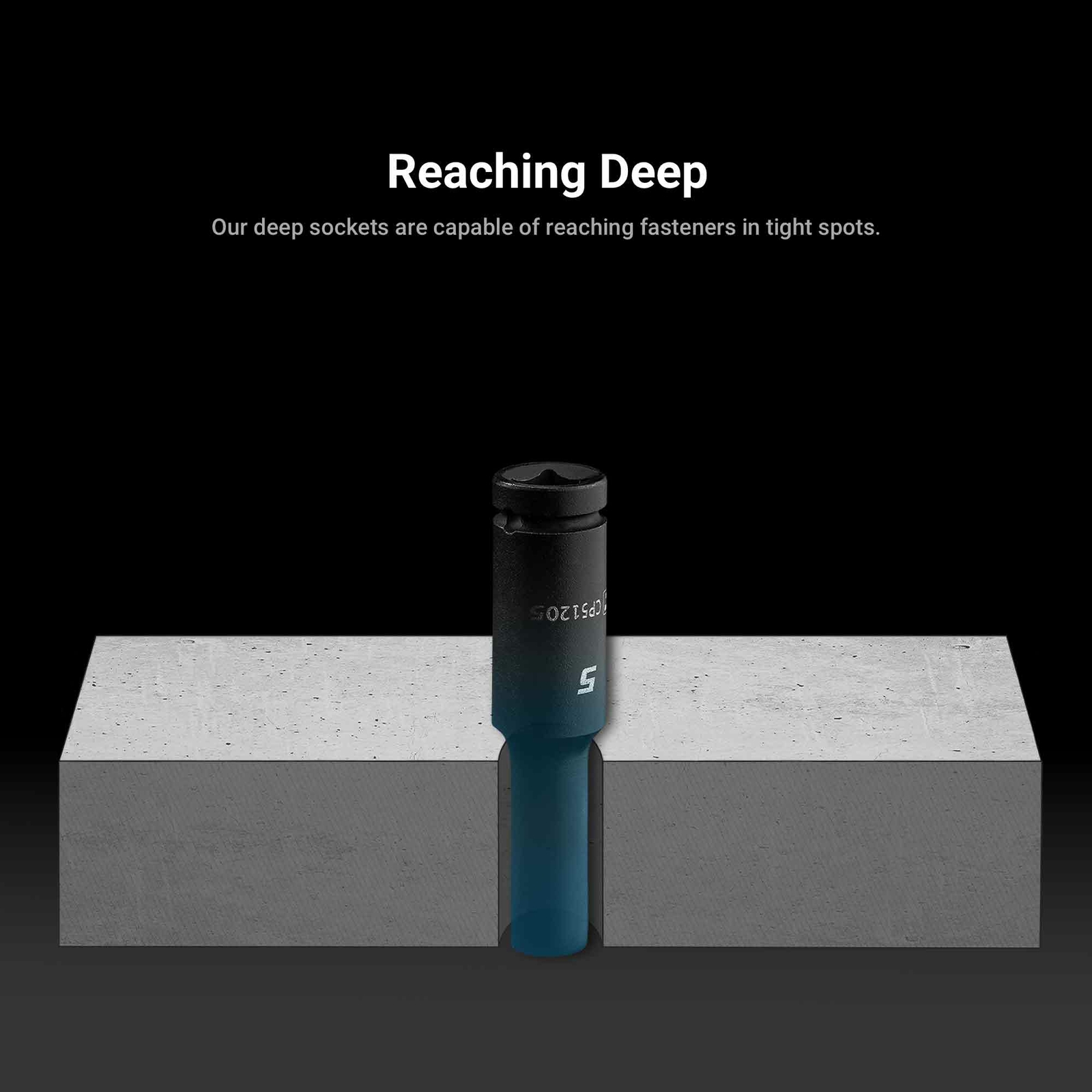 Capri Tools Deep Impact Socket, 1/4 in. Drive, 6-Point, Metric 4 to 15 mm