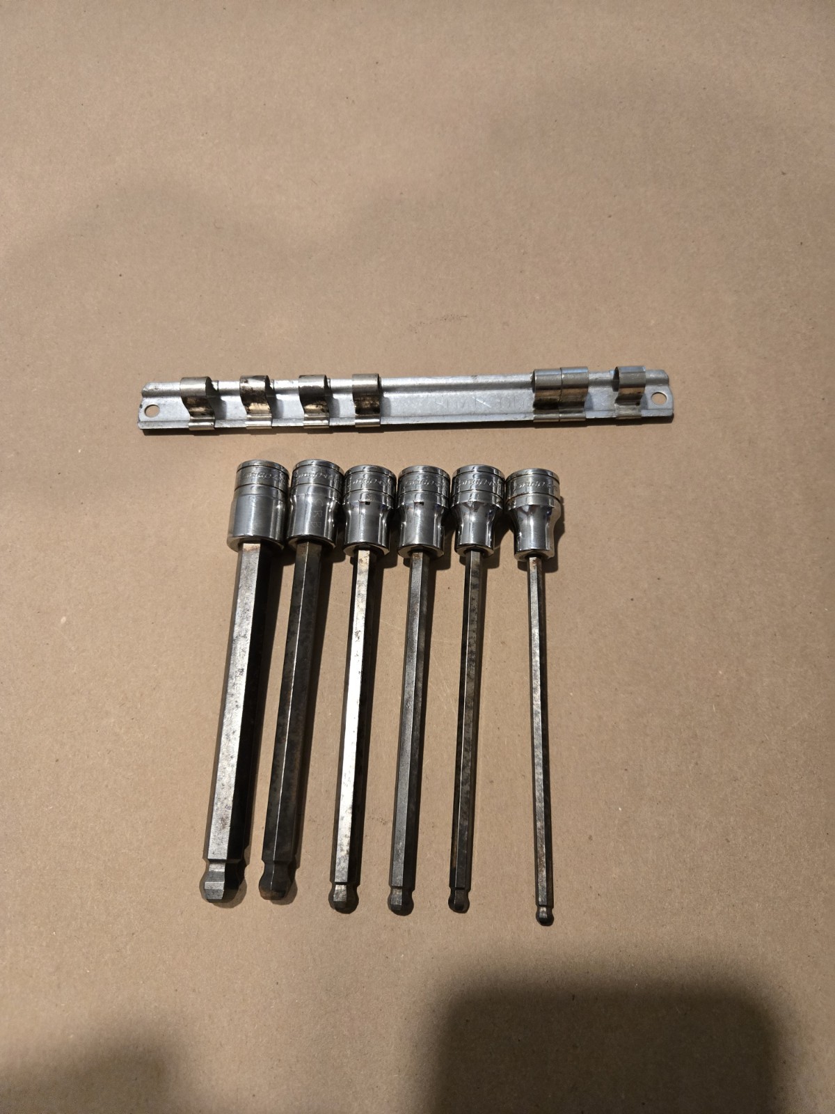 Snap On 3/8″ Drive 5/32-3/8 SAE Long Ball Hex Bit Driver Socket Set USA 206EFABL