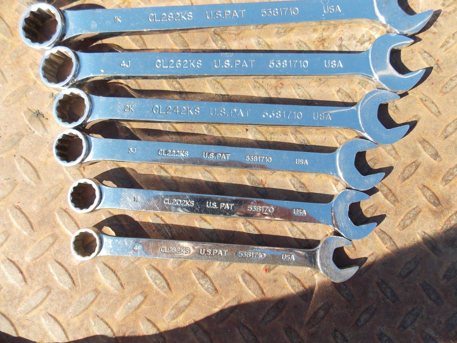 7 pcs MAC long KNUCKLE SAVER sae WRENCH SET 1, 7/8, 13/16, 3/4, 11/16, 5/8, 9/16