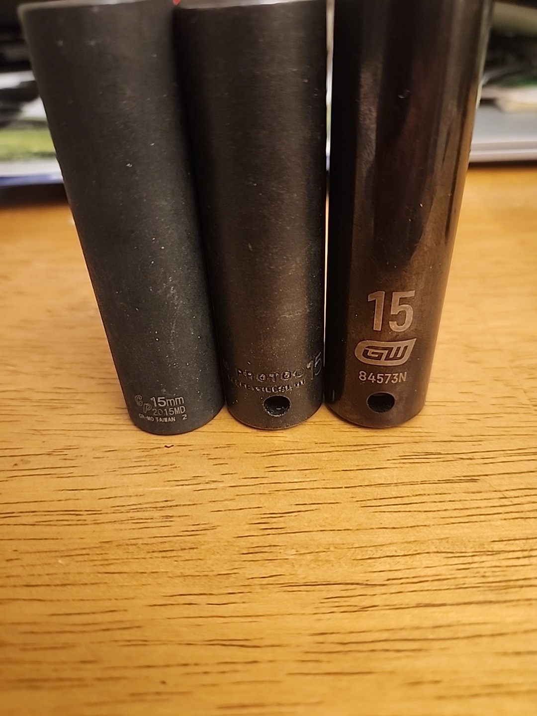 LOT OF 3 15MM DEEP 1/2″ DRIVE IMPACT SOCKET GEARWRENCH PROTO GP