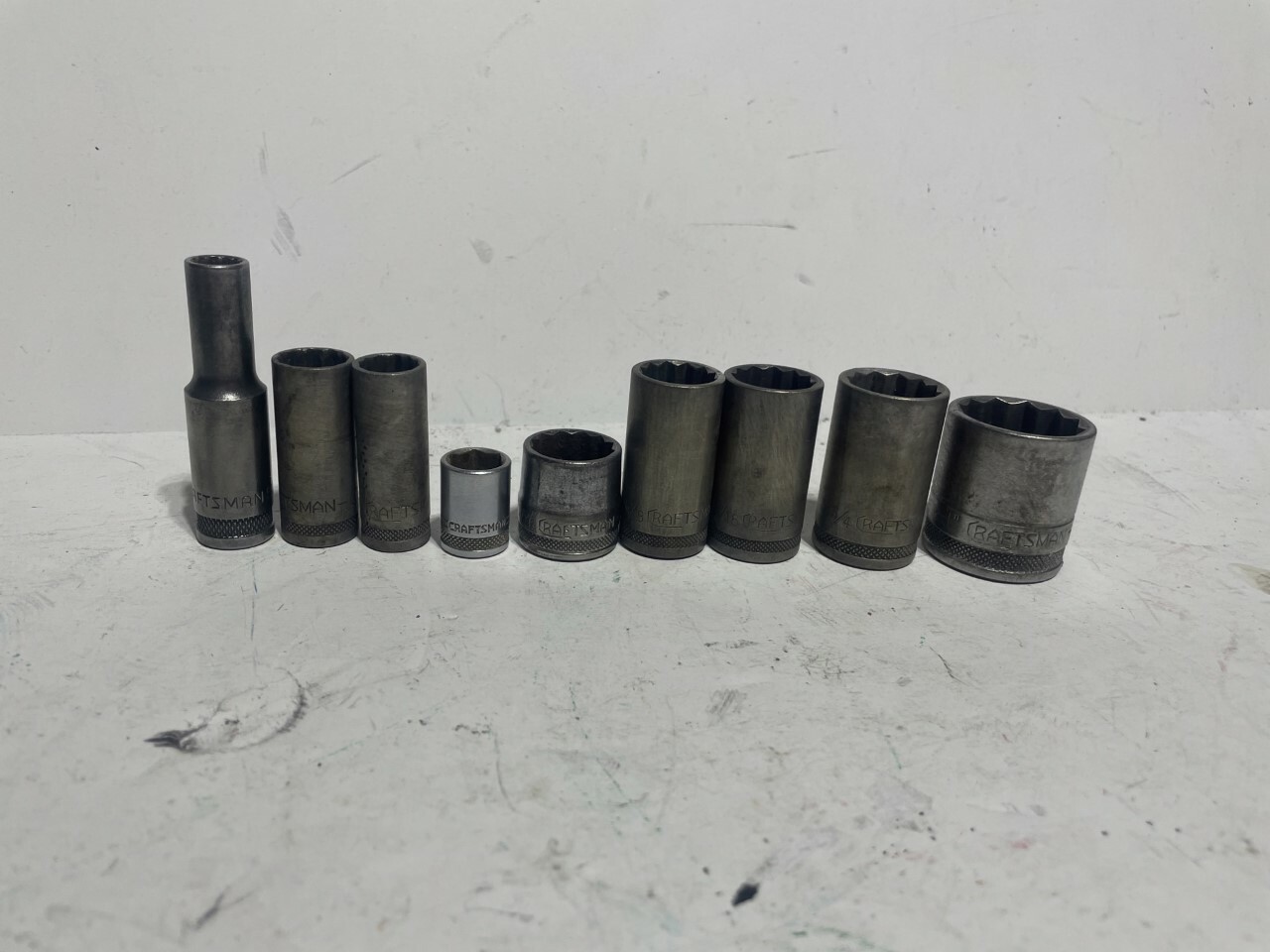 Vintage CRAFTSMAN 1/4″ 1/2″ 3/8″ Drive Sockets – 6 Pt 12 Pt – BE and Circle H