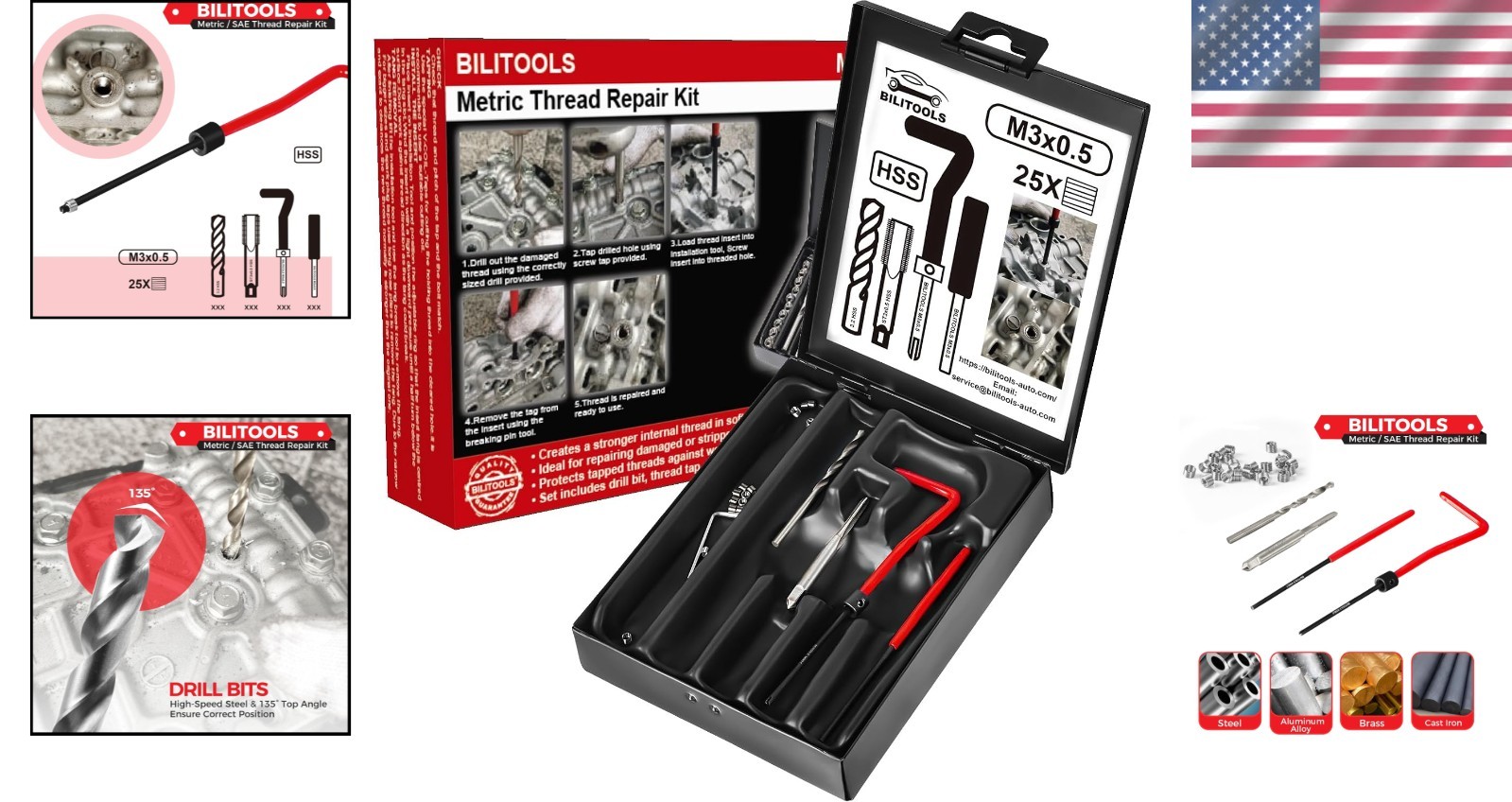 Complete Helicoil Thread Repair Kit – High Torque Performance in Compact Case