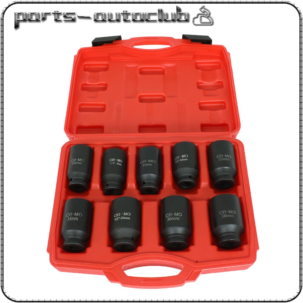 Deep Impact Socket Kit 1/2″ Drive Metric Axle Hub Nut Socket 29-38mm 9 PCS