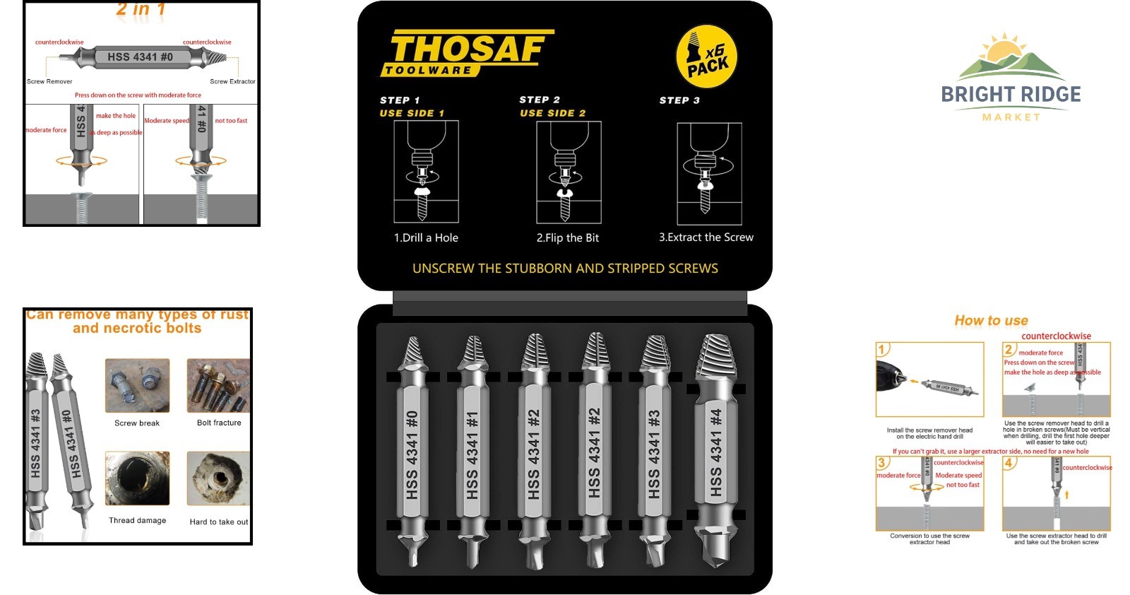 Compact Screw Extractor Set, Great Gifts for Men on Holidays and Birthdays