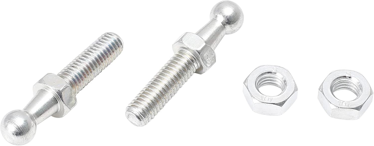Silver Tone M8x25mm Gas Strut Ball Studs – Ideal for Bonnet Lifters – 2 Pack