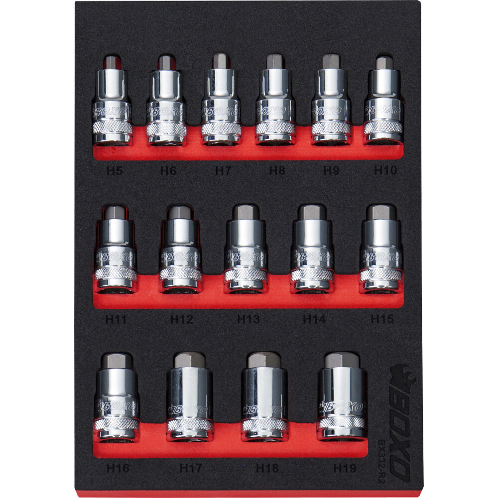 1/2″ Drive Hex Bit Socket H17 Super Stubby 45mm Ht BOXO SB42-H1745